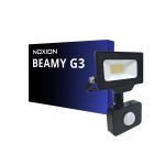 Noxion LED Valonheitin Beamy G3.1 Musta 10W 1100lm 100D - 830 Lämmin Valkoinen | IP44 - Liike- ja Valotunnistin - Symmetrinen 