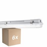 Monipakkaus 6x Ledvance LED Kosteudenkestävä Kotelo MT Gen 3 IP65 | Sopii 2x120cm LED Putki