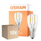 Monipakkaus 10x Osram Erityinen T LED E14 Putkimainen Filament Kirkas 1.6W 50lm - 824 Erittäin Lämmin Valkoinen | Korvaa 5W